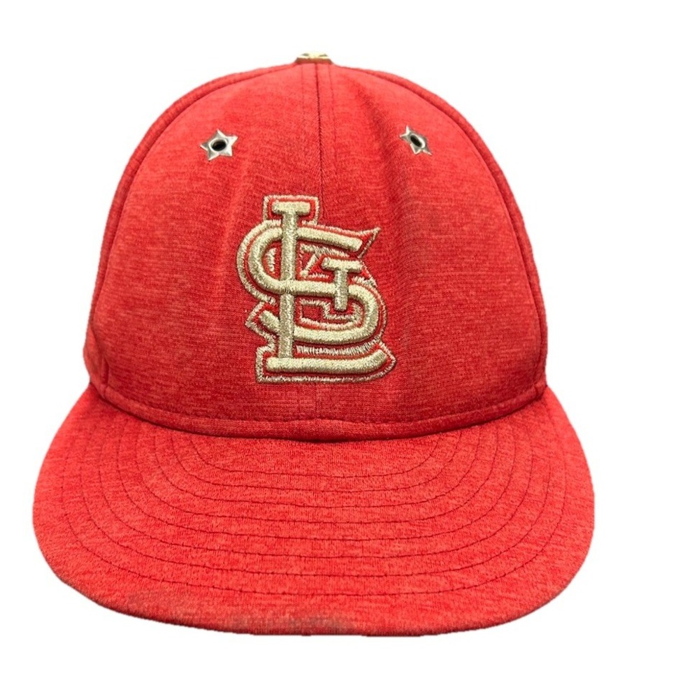 St. Louis Cardinals New Era 59Fifty Red Cap Hat Gold Stitching 7 3/8 Authentic